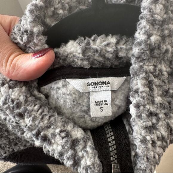 Sonoma Sherpa Quarter Zip Black Grey | S - Picture 4 of 5